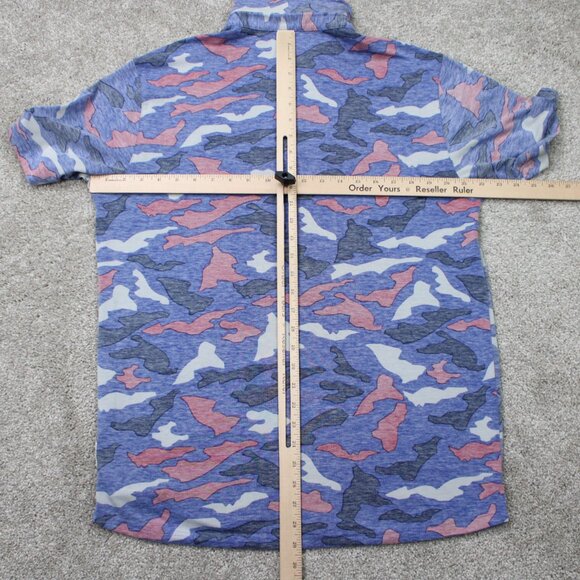 Puma Polo Shirt Mens Medium Pink/Blue Camo Reverse Print Golf S/S Pullover - Picture 11 of 14